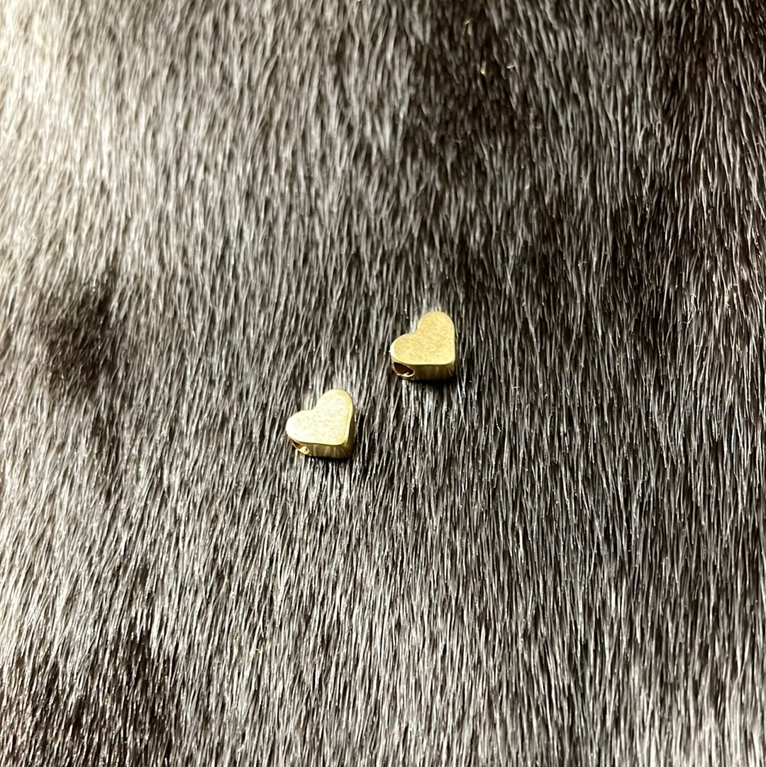 5mm Heart Center - Brushed Gold