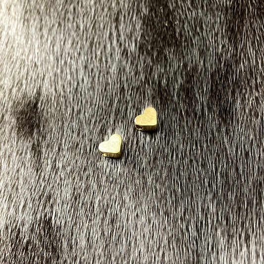 5mm Heart Center - Brushed Gold
